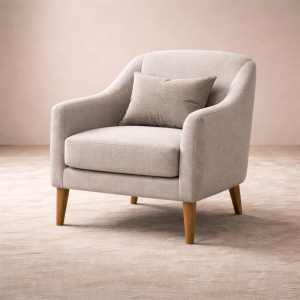 Accent Armchair with Customized Fabrics and Wooden Legs