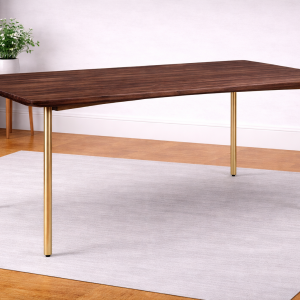 6 Seater Wooden top with meatal legs dining table.