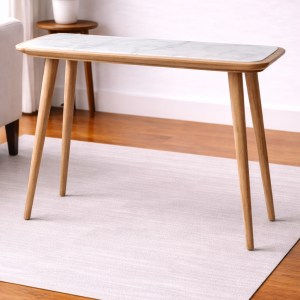 Wooden Console Table with Marble Top