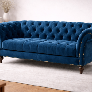 Classic chester design sofa with carved wooden legs